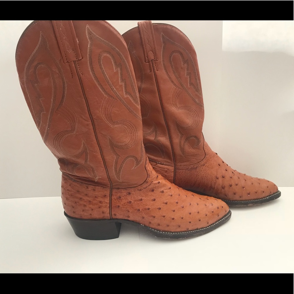 J. Chisholm Ostrich Western Boots